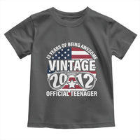 Funny 13th Birthday Toddler T Shirt Vintage 2012 Official Teenager 13 Years Of Being Awesome USA Flag Sunglasses