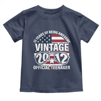 Funny 13th Birthday Toddler T Shirt Vintage 2012 Official Teenager 13 Years Of Being Awesome USA Flag Sunglasses