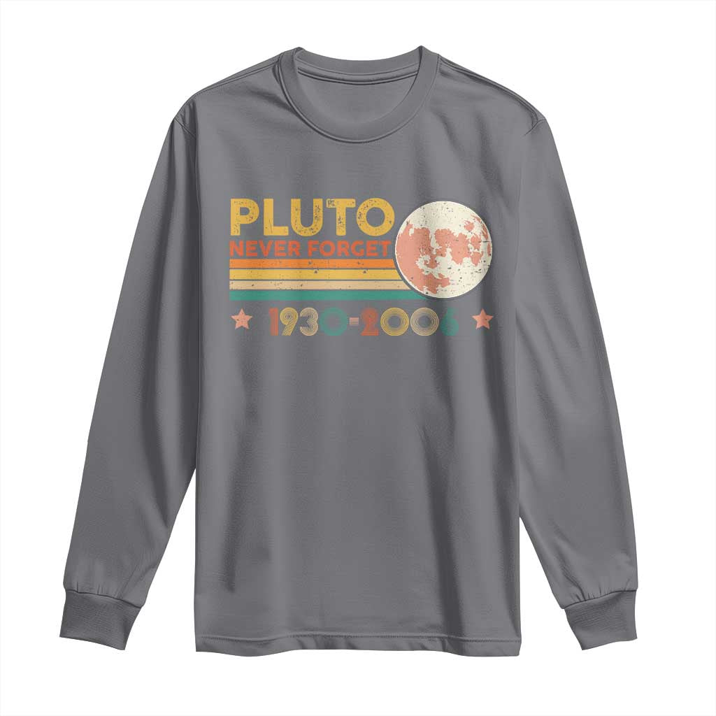 Funny Never Forget Pluto 1930 2006 Long Sleeve Shirt Retro Stripes