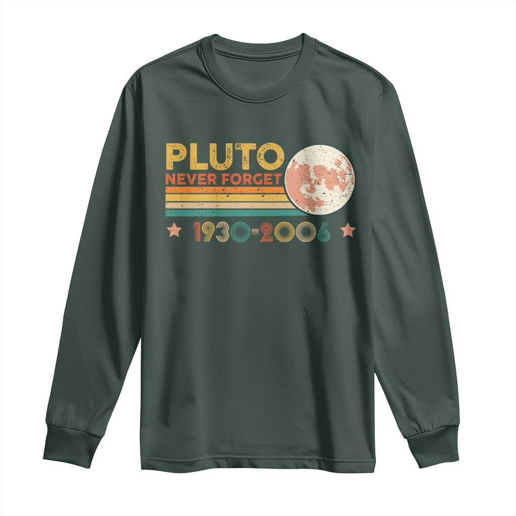 Funny Never Forget Pluto 1930 2006 Long Sleeve Shirt Retro Stripes
