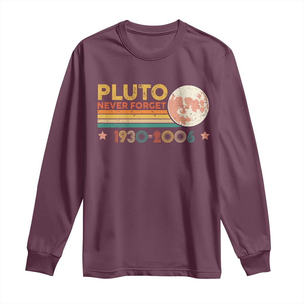 Funny Never Forget Pluto 1930 2006 Long Sleeve Shirt Retro Stripes