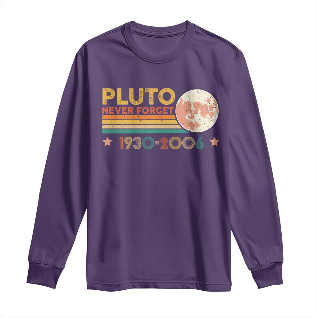 Funny Never Forget Pluto 1930 2006 Long Sleeve Shirt Retro Stripes
