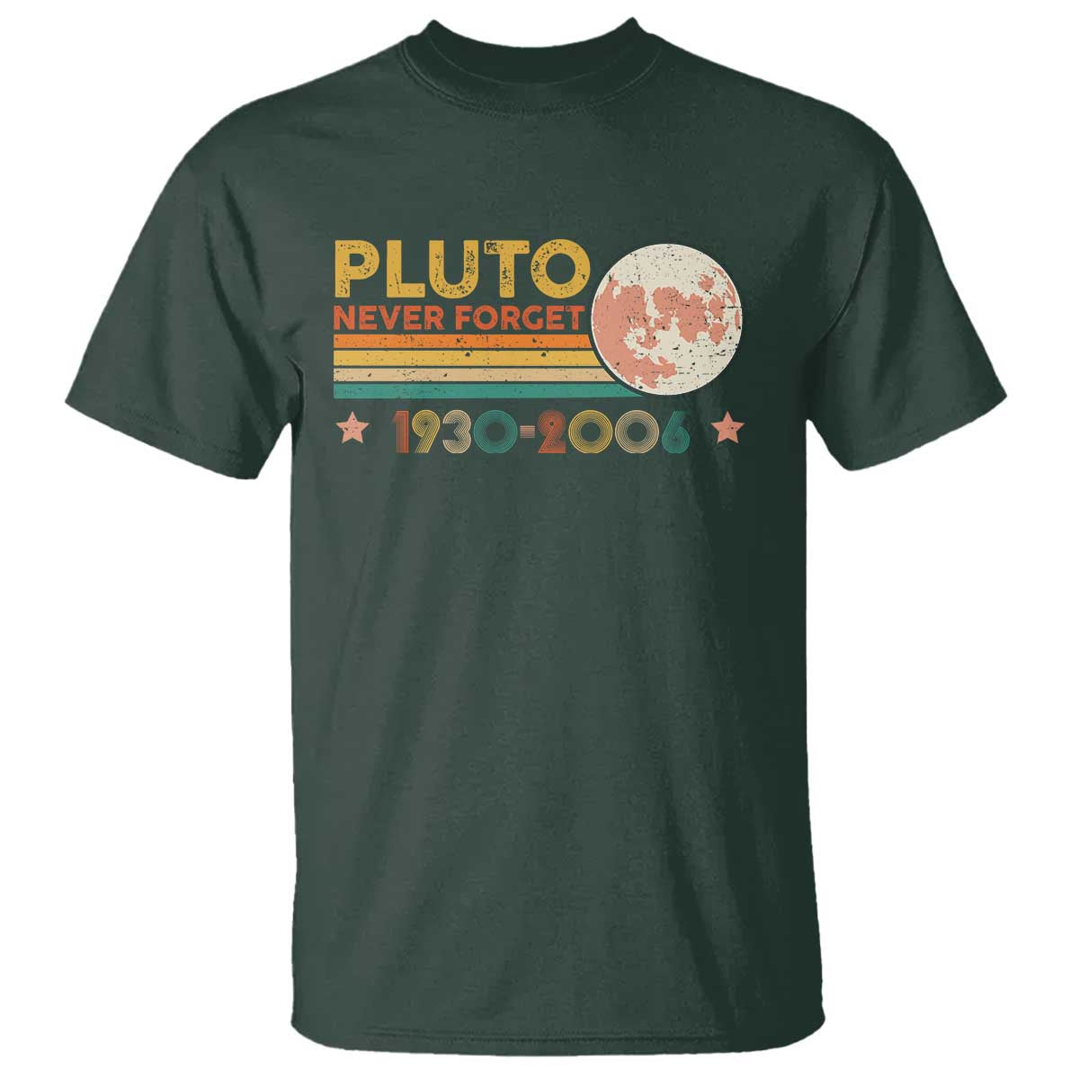 Funny Never Forget Pluto 1930 2006 T Shirt Retro Stripes
