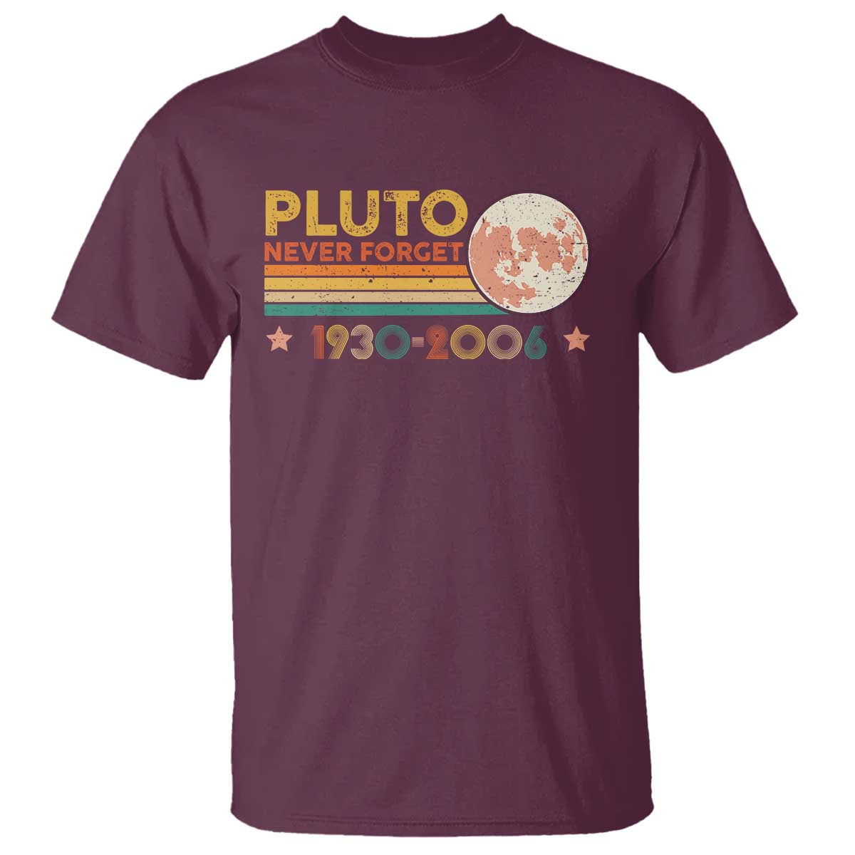 Funny Never Forget Pluto 1930 2006 T Shirt Retro Stripes