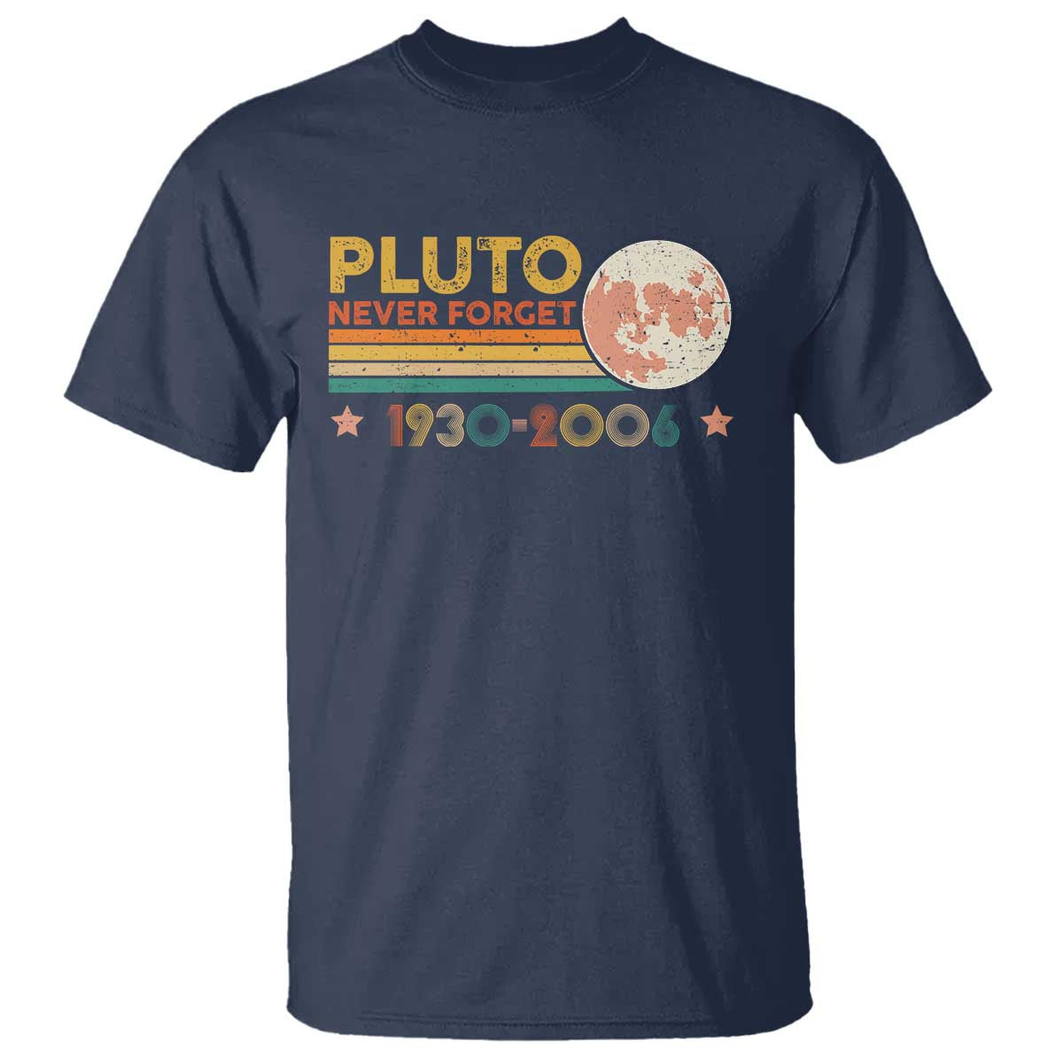 Funny Never Forget Pluto 1930 2006 T Shirt Retro Stripes