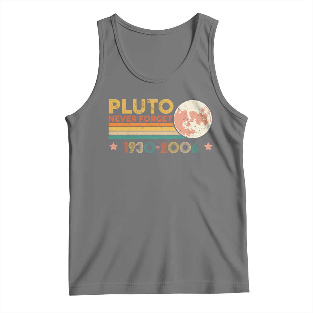 Funny Never Forget Pluto 1930 2006 Tank Top Retro Stripes
