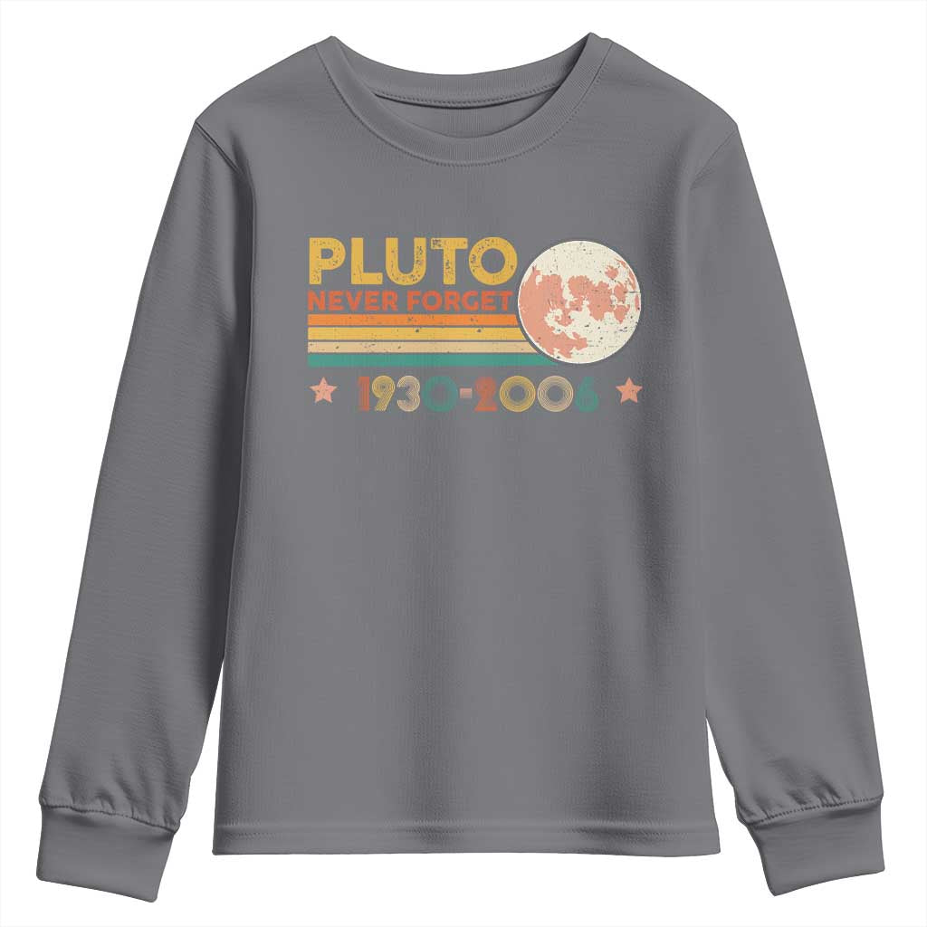 Funny Never Forget Pluto 1930 2006 Youth Sweatshirt Retro Stripes