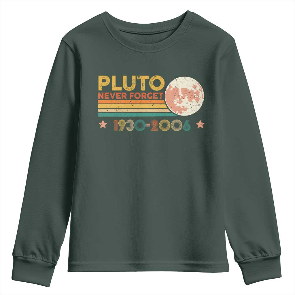 Funny Never Forget Pluto 1930 2006 Youth Sweatshirt Retro Stripes