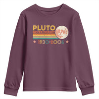 Funny Never Forget Pluto 1930 2006 Youth Sweatshirt Retro Stripes