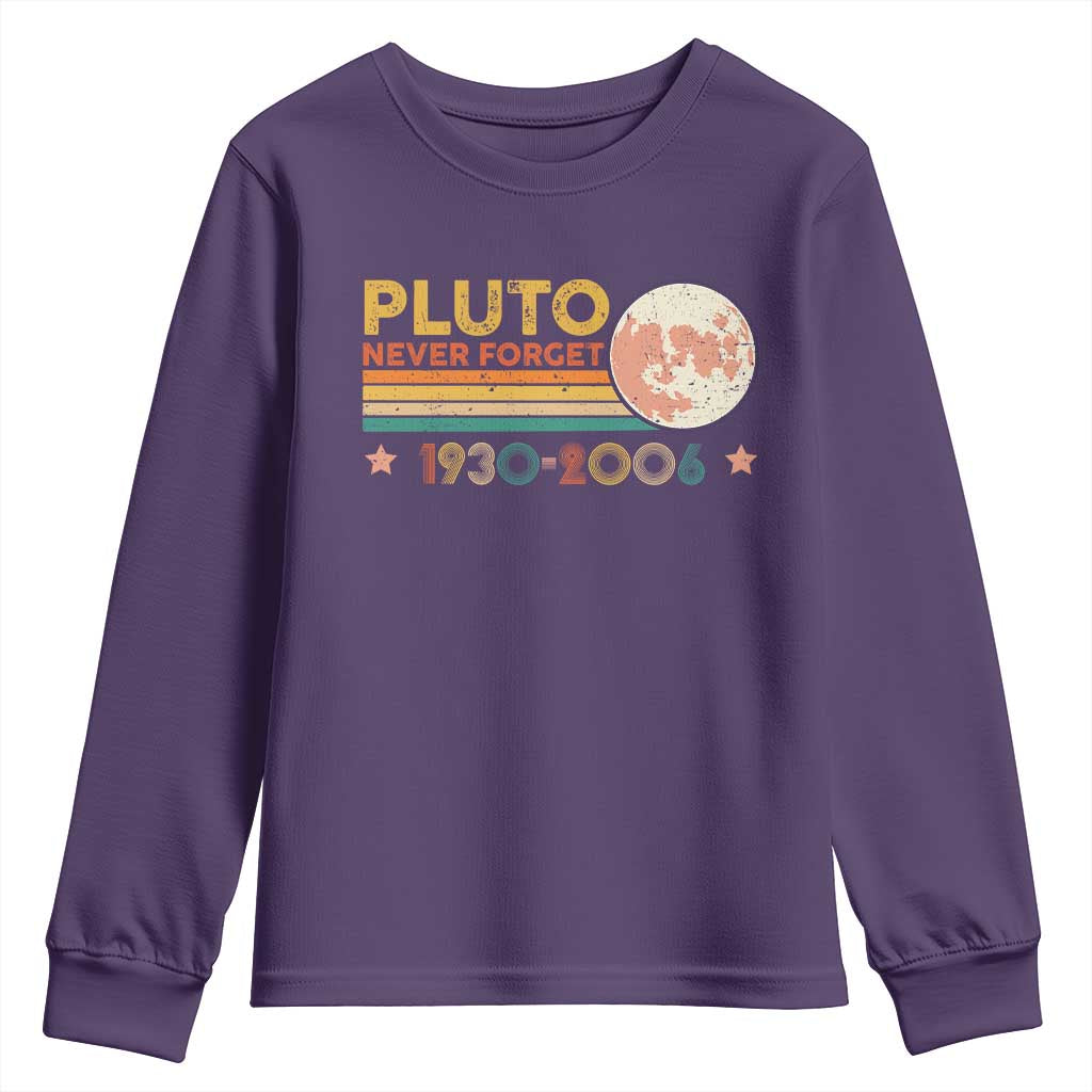 Funny Never Forget Pluto 1930 2006 Youth Sweatshirt Retro Stripes