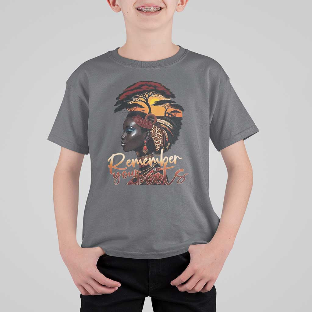 Black History Month T Shirt For Kid Remember Your Roots African Safari