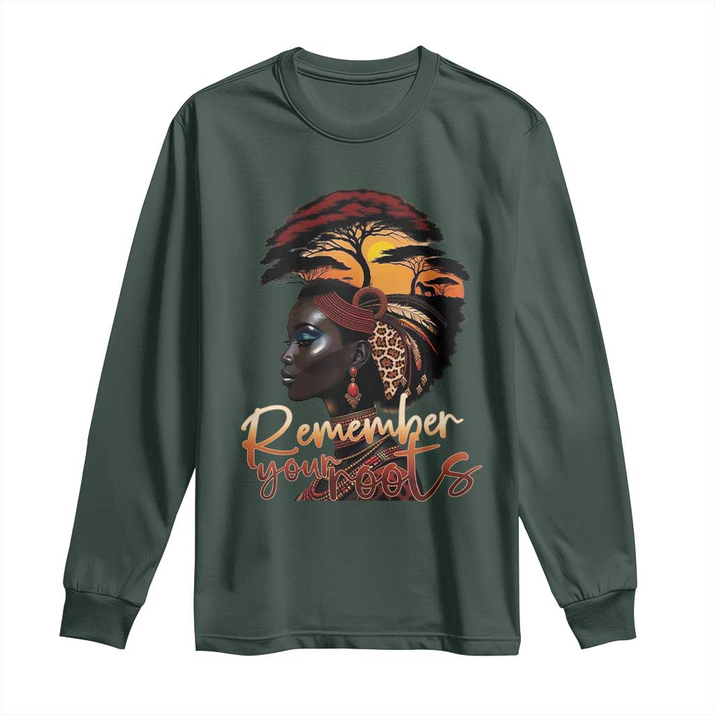 Black History Month Long Sleeve Shirt Remember Your Roots African Safari