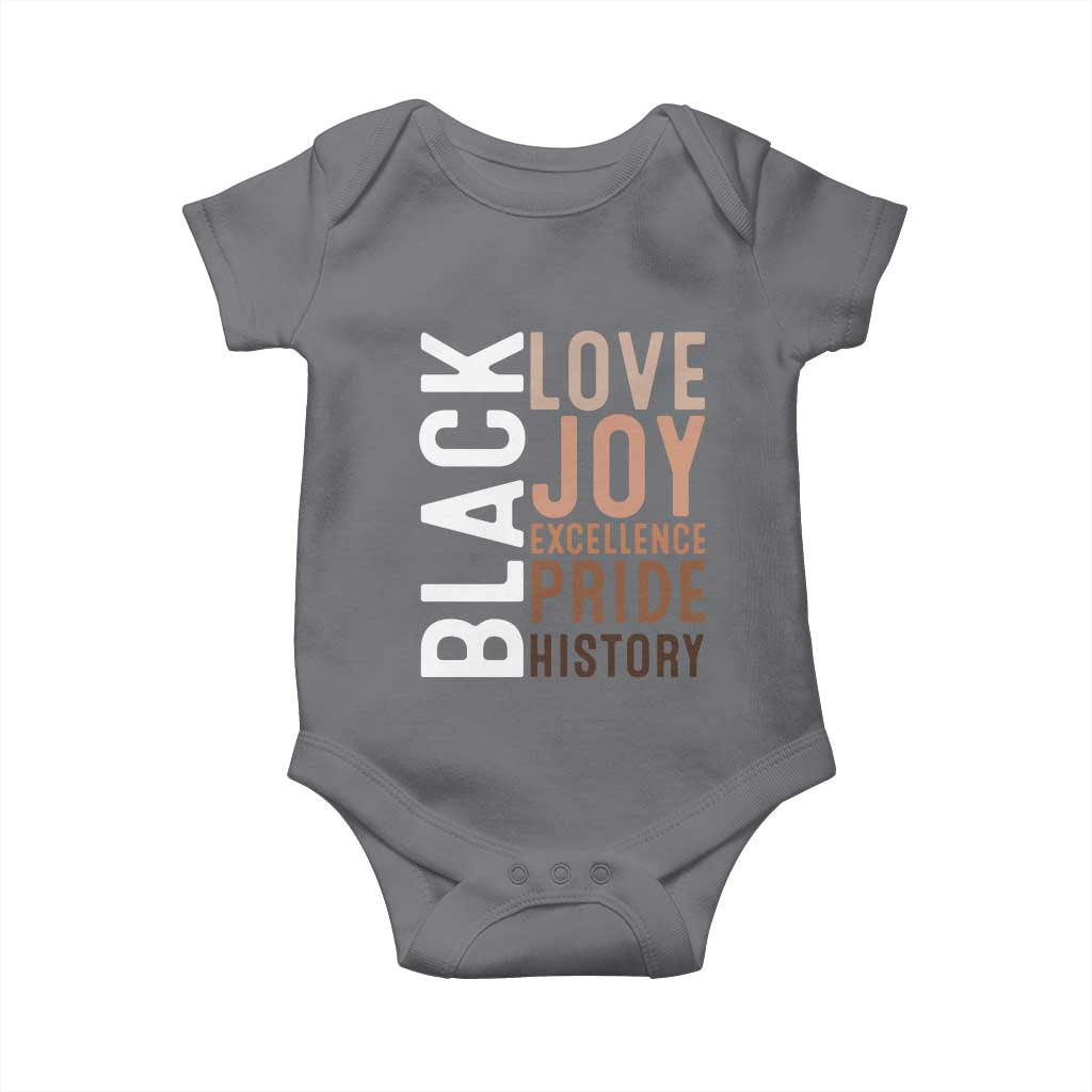 Black Love Joy Excellence Pride History Baby Onesie Proud African American