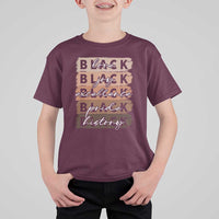 Black Love Joy Excellence Pride History T Shirt For Kid Proud African American Melanin Brush Stroke