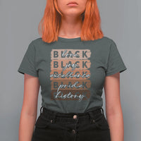 Black Love Joy Excellence Pride History T Shirt For Women Proud African American Melanin Brush Stroke