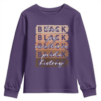 Black Love Joy Excellence Pride History Youth Sweatshirt Proud African American Melanin Brush Stroke