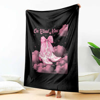 On Cloud Nine Throw Blanket 9th Birthday Bday Girl Pink Coquette Cowgirl Boots
