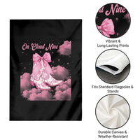On Cloud Nine Garden Flag 9th Birthday Bday Girl Pink Coquette Cowgirl Boots