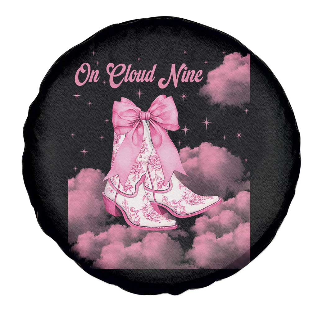On Cloud Nine Spare Tire Cover 9th Birthday Bday Girl Pink Coquette Cowgirl Boots