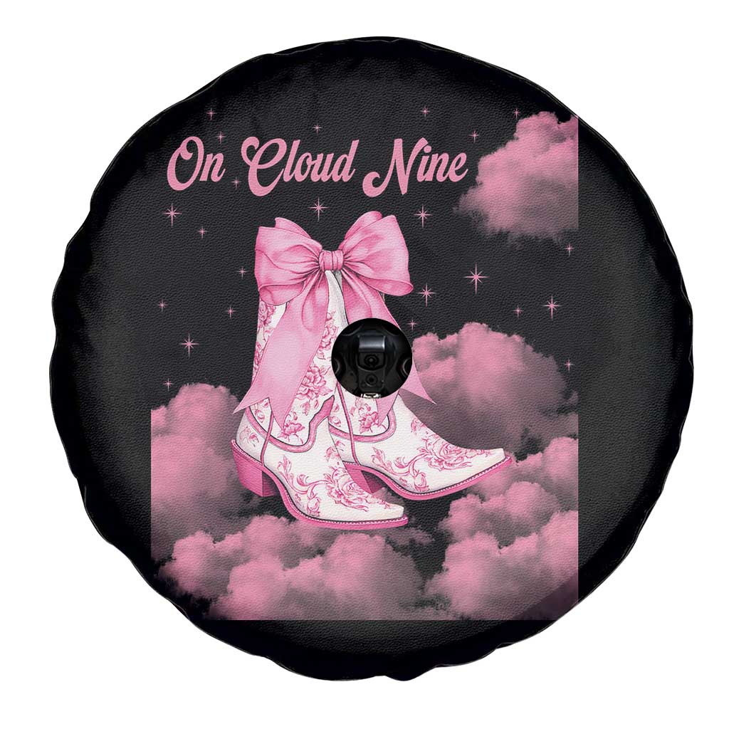 On Cloud Nine Spare Tire Cover 9th Birthday Bday Girl Pink Coquette Cowgirl Boots