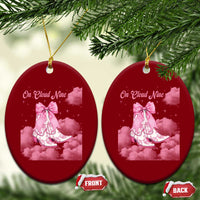 On Cloud Nine Ceramic Ornament 9th Birthday Bday Girl Pink Coquette Cowgirl Boots