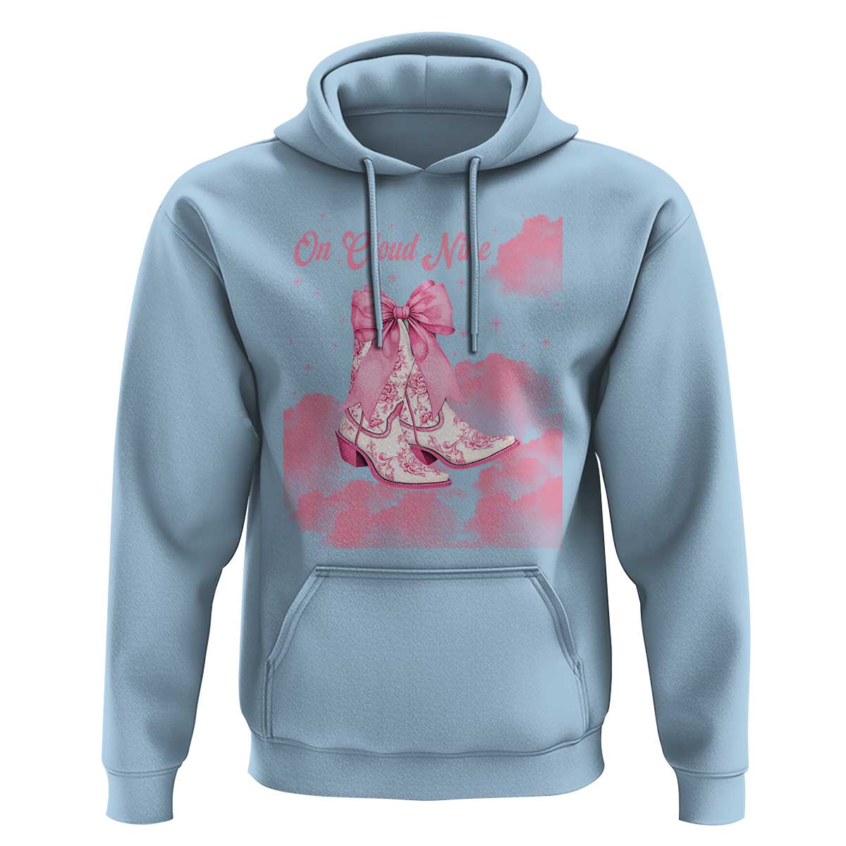 On Cloud Nine Hoodie 9th Birthday Bday Girl Pink Coquette Cowgirl Boots