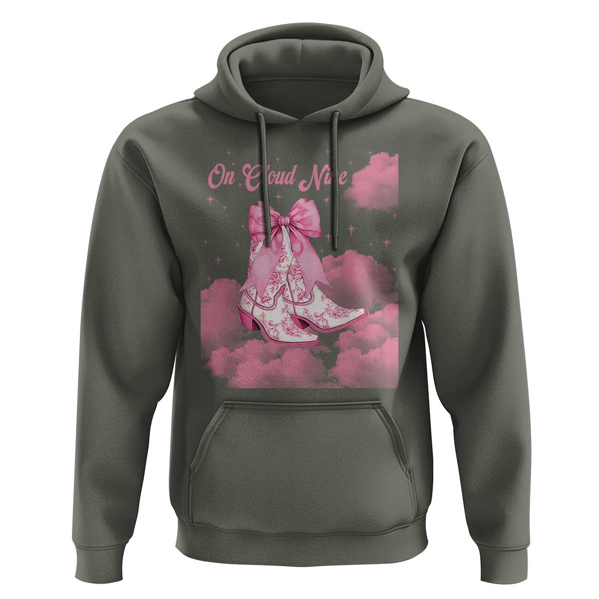 On Cloud Nine Hoodie 9th Birthday Bday Girl Pink Coquette Cowgirl Boots