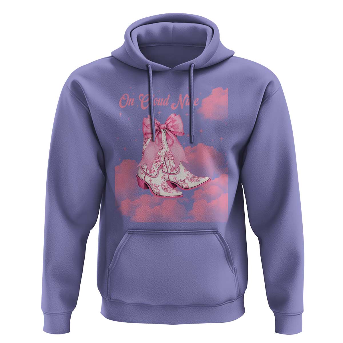 On Cloud Nine Hoodie 9th Birthday Bday Girl Pink Coquette Cowgirl Boots