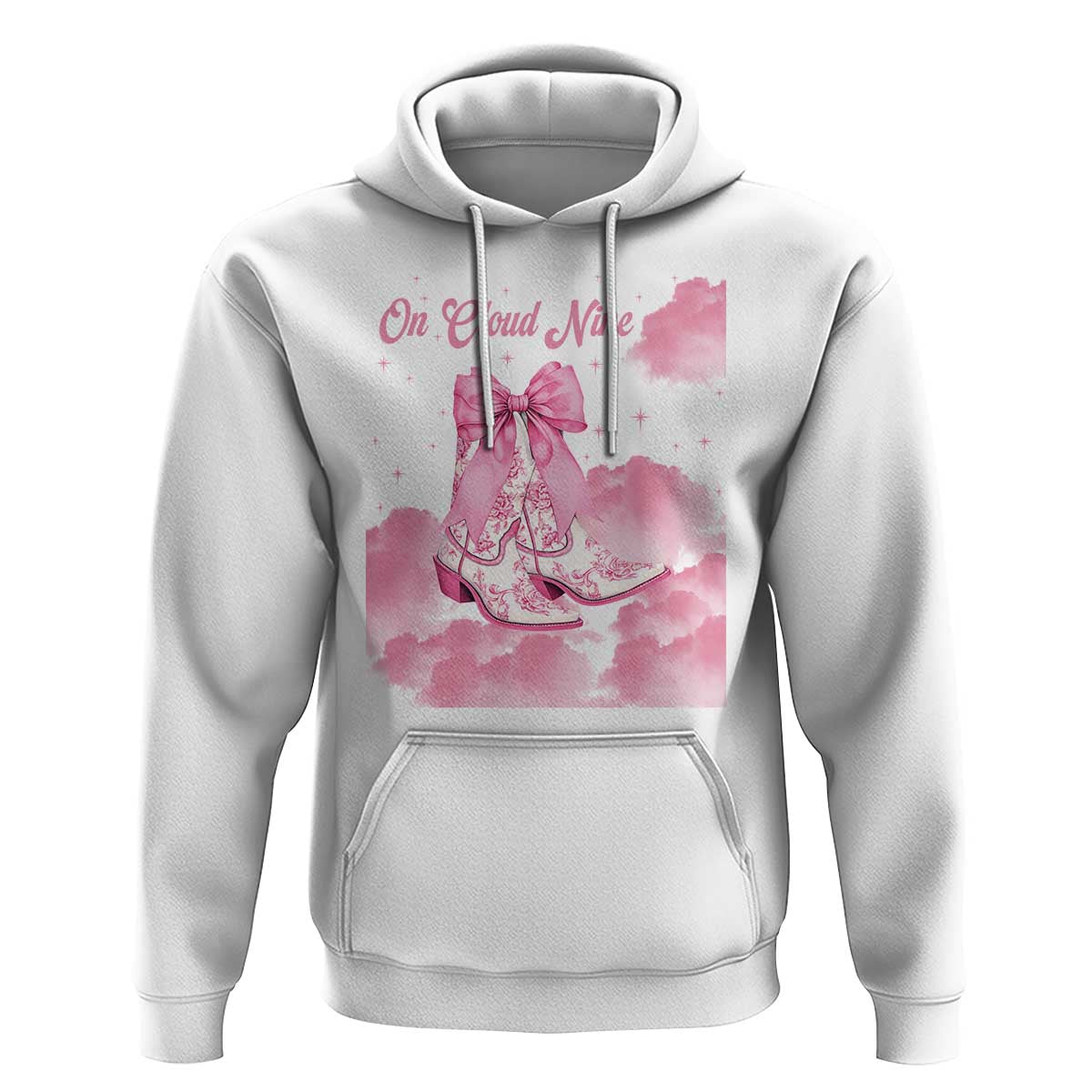 On Cloud Nine Hoodie 9th Birthday Bday Girl Pink Coquette Cowgirl Boots