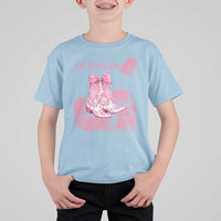 On Cloud Nine T Shirt For Kid 9th Birthday Bday Girl Pink Coquette Cowgirl Boots