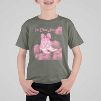 On Cloud Nine T Shirt For Kid 9th Birthday Bday Girl Pink Coquette Cowgirl Boots