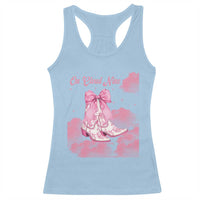 On Cloud Nine Racerback Tank Top 9th Birthday Bday Girl Pink Coquette Cowgirl Boots