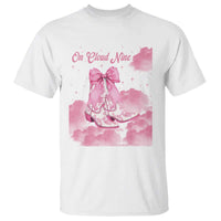 On Cloud Nine T Shirt 9th Birthday Bday Girl Pink Coquette Cowgirl Boots