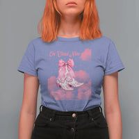 On Cloud Nine T Shirt For Women 9th Birthday Bday Girl Pink Coquette Cowgirl Boots