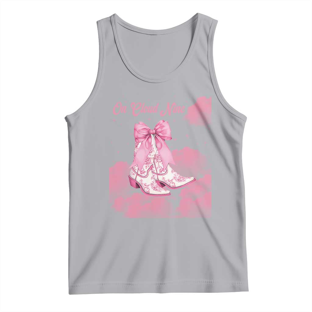 On Cloud Nine Tank Top 9th Birthday Bday Girl Pink Coquette Cowgirl Boots