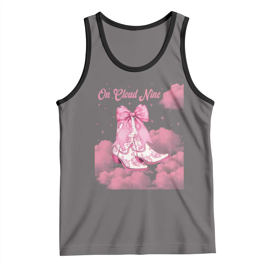 On Cloud Nine Tank Top 9th Birthday Bday Girl Pink Coquette Cowgirl Boots