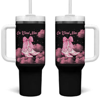 On Cloud Nine Tumbler With Handle 9th Birthday Bday Girl Pink Coquette Cowgirl Boots