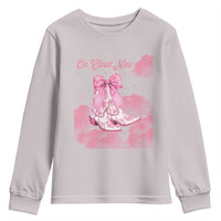 On Cloud Nine Youth Sweatshirt 9th Birthday Bday Girl Pink Coquette Cowgirl Boots