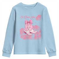 On Cloud Nine Youth Sweatshirt 9th Birthday Bday Girl Pink Coquette Cowgirl Boots