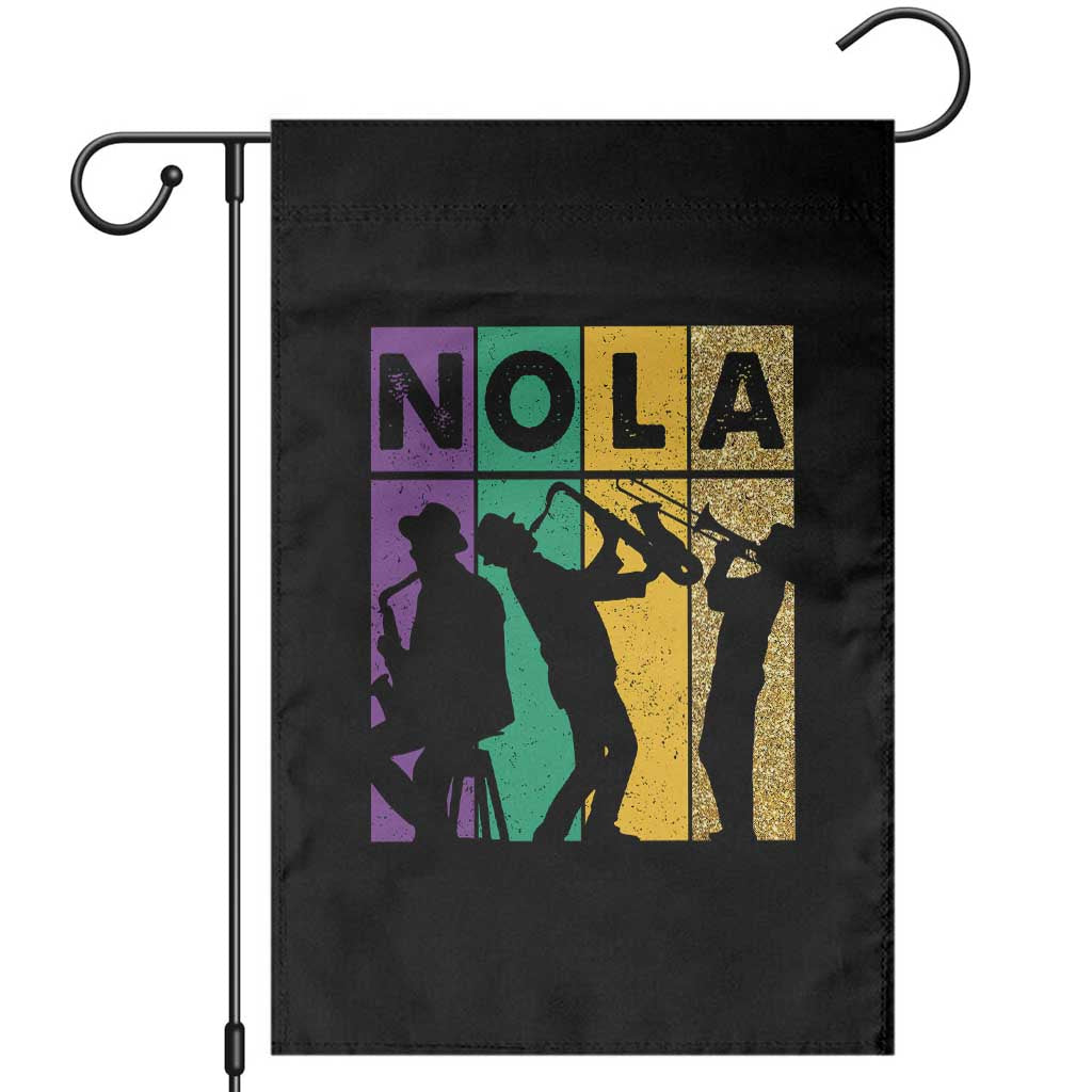 Mardi Gras NOLA New Orleans Carnival Jazz Music Glitter Print Garden Flag