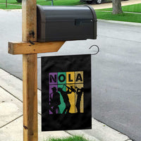 Mardi Gras NOLA New Orleans Carnival Jazz Music Glitter Print Garden Flag