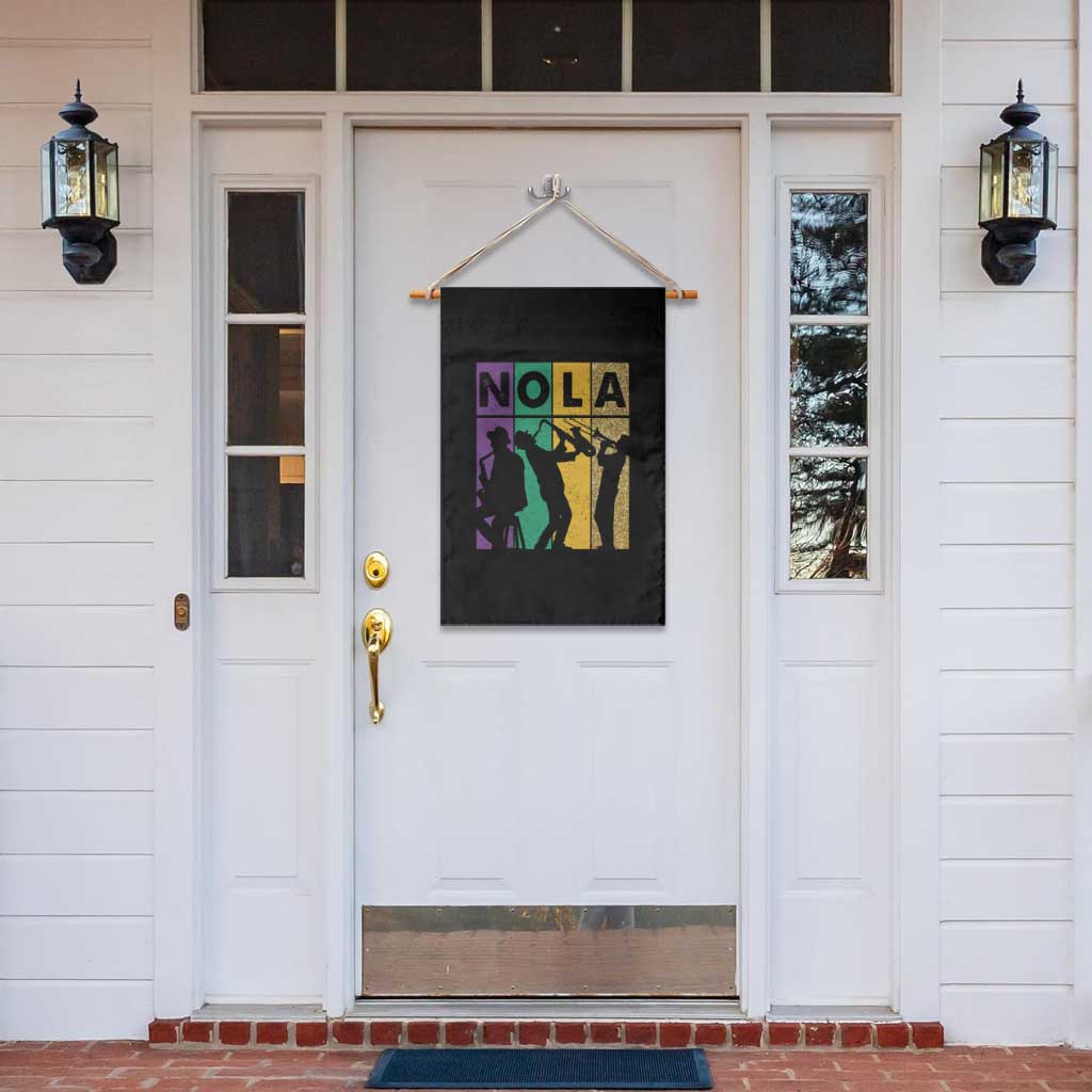 Mardi Gras NOLA New Orleans Carnival Jazz Music Glitter Print Garden Flag