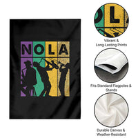 Mardi Gras NOLA New Orleans Carnival Jazz Music Glitter Print Garden Flag