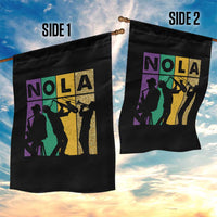Mardi Gras NOLA New Orleans Carnival Jazz Music Glitter Print Garden Flag