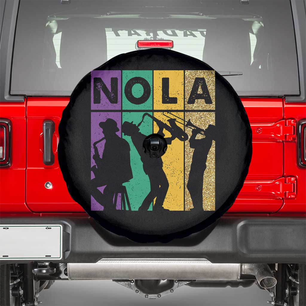 Mardi Gras NOLA New Orleans Carnival Jazz Music Glitter Print Spare Tire Cover