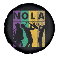 Mardi Gras NOLA New Orleans Carnival Jazz Music Glitter Print Spare Tire Cover