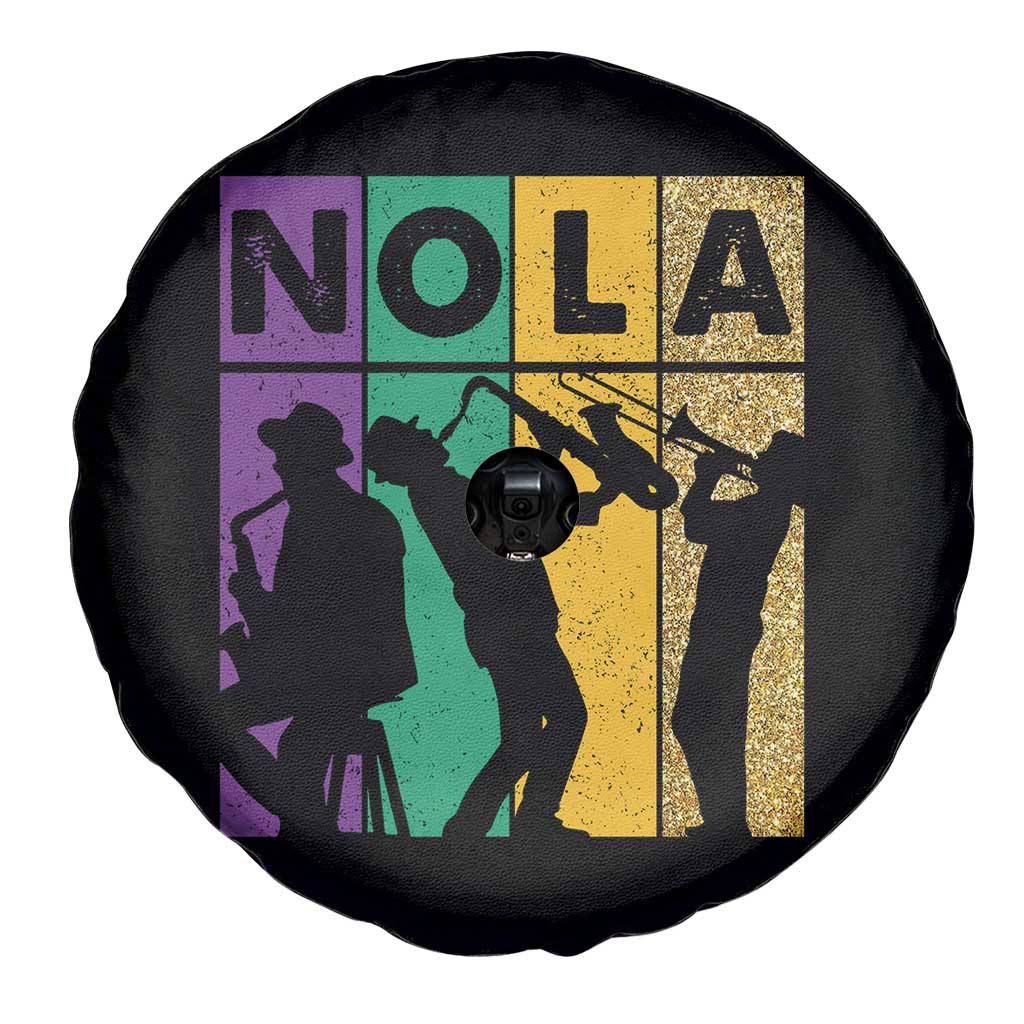 Mardi Gras NOLA New Orleans Carnival Jazz Music Glitter Print Spare Tire Cover