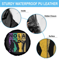 Mardi Gras NOLA New Orleans Carnival Jazz Music Glitter Print Spare Tire Cover