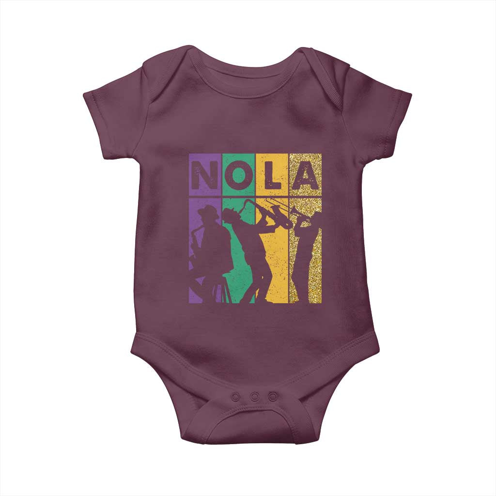 Mardi Gras NOLA New Orleans Carnival Jazz Music Glitter Print Baby Onesie