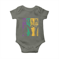 Mardi Gras NOLA New Orleans Carnival Jazz Music Glitter Print Baby Onesie